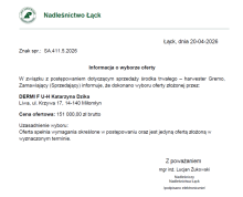 Informacja o wyborze oferty - Harwester GREMO